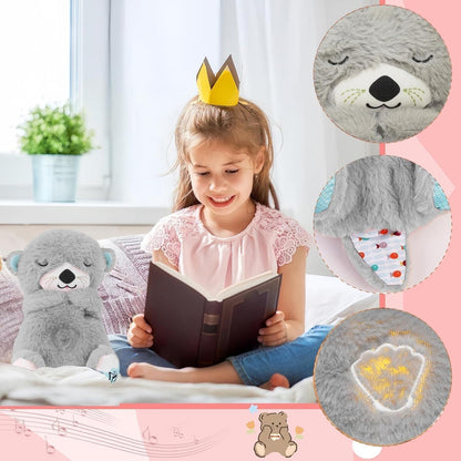 Zenavue Breathing Teddy Bear with Soothing Music & Comfort Plush