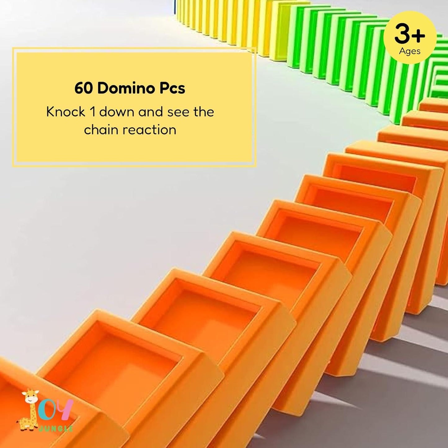 Zenavue Domino Rally Train Model with Lights and Sounds Construction and Stacking Toys