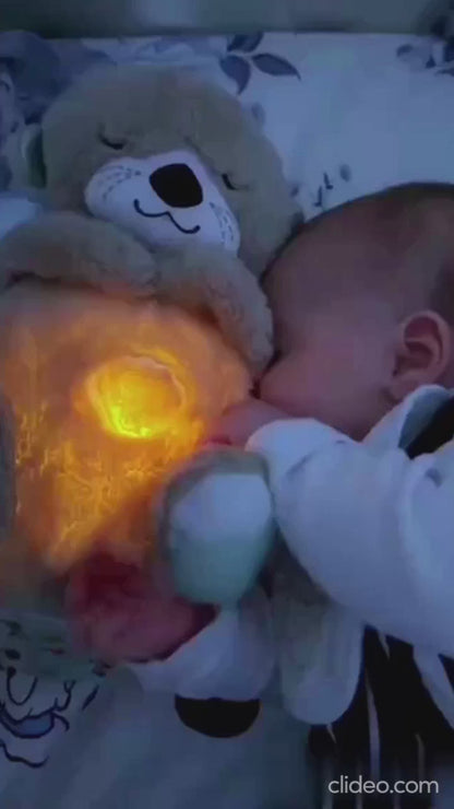 Zenavue Breathing Teddy Bear with Soothing Music & Comfort Plush